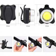 Lecute Lampara Clip Frontal Bicicleta Ciclismo Recargable Luz Led - Negro - Ver 3