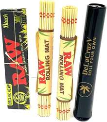 RAW Rolling Mat 'Natural Bamboo '2 Mats, 1 Pack Raw Organic King Size And ADLC Tube - 白色 - 查看 2