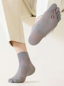 1/2/3/6 Pairs Men's Multicolor Toe Socks, Five Finger Socks, Thin Mesh Breathable Fashion Minimalist Versatile Ankle Socks, Suitable For Spring And Summer - Multicolor - View 8