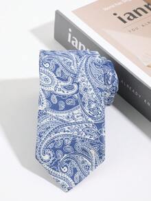 1条男士休闲棉质领带，融合了西部佩斯利花纹和东方莲花图案，适合日常佩戴。 - 彩色 - 查看 5