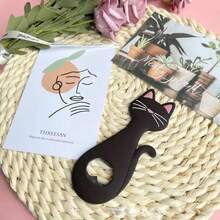 Ouvre-bouteille aimant de réfrigérateur en forme de chat rose, cadeau de mariage décoration de la maison ; Aimant de réfrigérateur en forme de chat noir, autocollant magnétique créatif - Multicolore - Voir 4