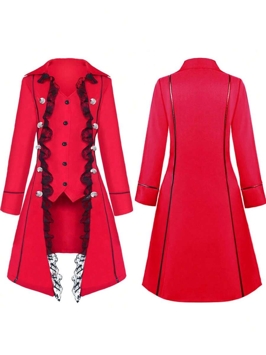 Cosplay Clothing - Lace Trim Skirt - Red - View 1