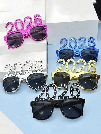 1pc 2026 Digit Decorative Glasses, Party Prop Glasses Suitable For New Year, Christmas And Other Celebration Events