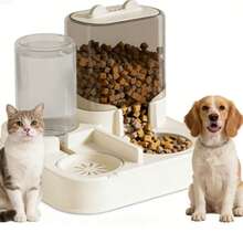 29x27.5x22.5cm 2-In-1 Automatic Pet Food And Water Dispenser, 2300ML Food Container & 1000ML Water Bottle Gravity Feeder For Cats & Small Dogs, Anti-Spill & Easy Clean Design Ideal For Home Living Rooms & Pet Areas - 0.6 - 查看 2