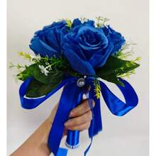 Bridal Wedding Bouquet, Bridesmaid Bouquet, Artificial Rose Flower Bouquet, New Arrival Bride-Specific - 2pcs - View 4
