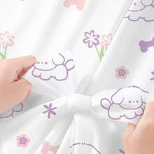 Portable Disposable Bedding Set, Purple Puppy Print, Travel Hotel Disposable Bedding Set, Includes Bed Sheet + Duvet Cover + Pillowcase, Disposable, Clean, Convenient, Hygienic - Multicolor - View 4