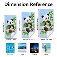 1pc Animal Panda & Bamboo Print Beach Towel, Super Absorbent Quick Dry Towel For Swimming, Bathroom, Beach, Lightweight & Soft Beach Blanket, Ideal Beach Essential For Beach, Swimming, Outdoor, Travel - C - View 2
