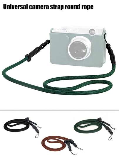 圆形相机肩带，复古挂绳，适用于拍立得相机、单反相机、微单相机，腕带，可调节极简减压相机配件