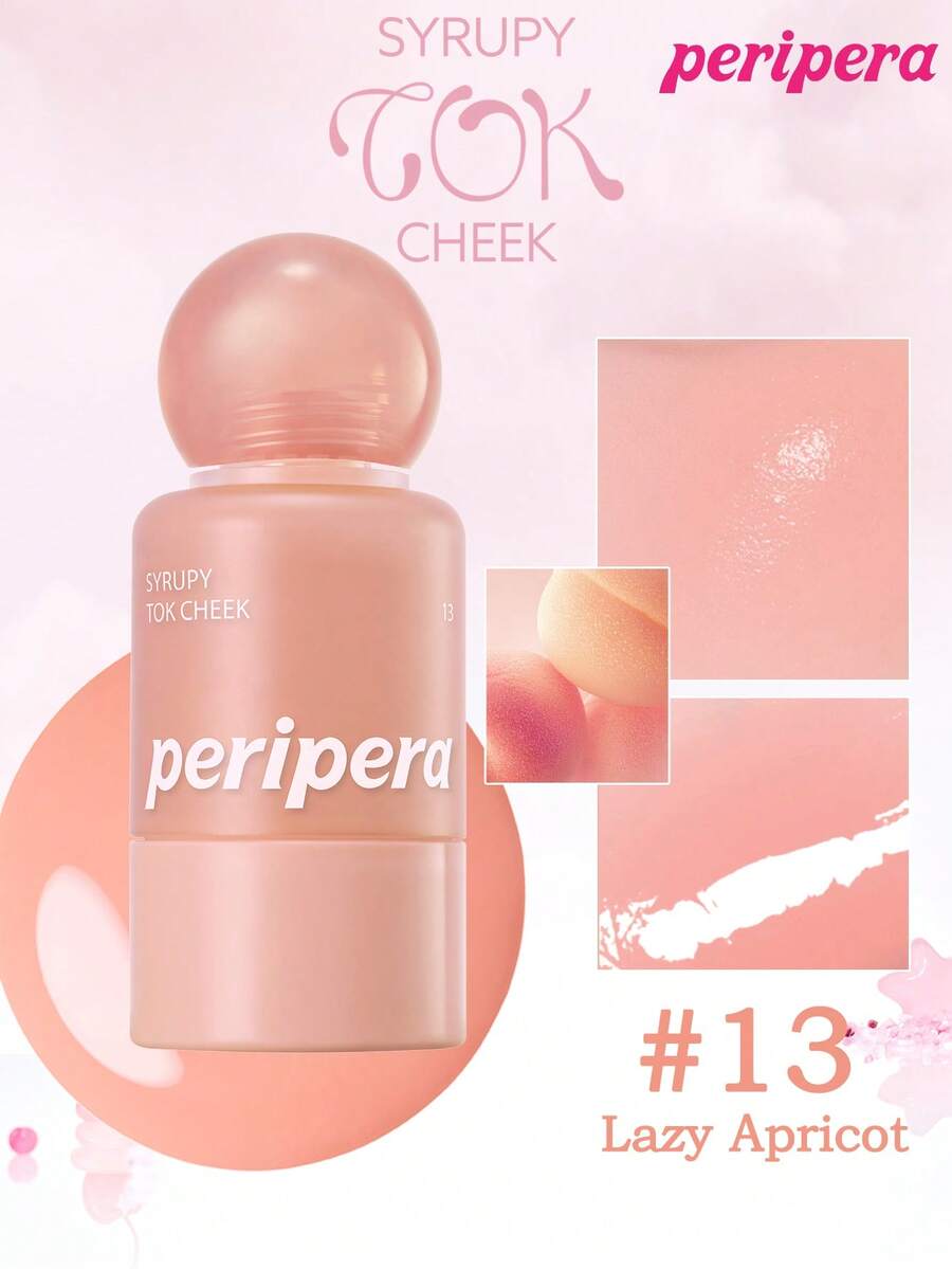 Peripera K-Beauty SYRUPY TOK CHEEK 液體腮紅，奶油腮紅質地，打造自然發光妝效，觸感滑順，自然妝容