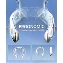 4支装无叶颈挂风扇，360°全方位吹风，解放双手，静音电机，3档风速，LED数字显示屏，4000mAh可充电电池，轻巧可调节，适用于户外、居家、办公、旅行、运动等场合。 - 掛脖式 - 查看 7