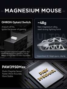 R2镁合金无线鼠标，PAW3950轻量级游戏电竞蓝牙三模式4K/8K鼠标 - 查看 3