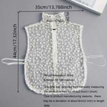 1件蕾丝网纱荷叶边领，优雅立领可拆卸假领，多功能蕾丝假领配饰 - 彩色 - 查看 2