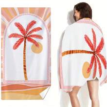 1pc Extra Large & Ultra-Soft Microfiber Beach Towel - Lightweight, Absorbent, Non-Stick Sand, Coconut Tree Pattern, Suitable For Travel, Picnic, Beach, Camping, Modern Bathroom, Spa, Swimming And Outdoor Adventure - A - View 16