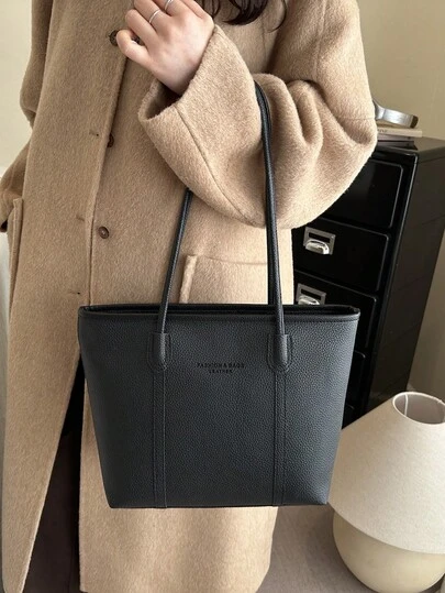 Simple And Stylish Large Capacity Solid Color Shoulder Bag, High-End Commuting Tote Bag, Lightweight Under Arm Bag For Female College Students, Essential For Women's Dating And Commuting