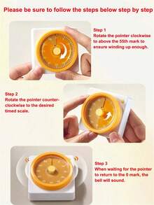 1pc Magnetic Mechanical Timer, Kitchen Baking Timer, Study Timer - Manage Fragmented Time, Magnetic Kitchen Timer, Can Be Attached To Refrigerator, Oven Timer Alarm - Blue - View 5