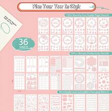 36pcs/Set New Bullet Journal Templates, Diary Accessories Kit For Bullet Journaling And Planning - Sets - View 7