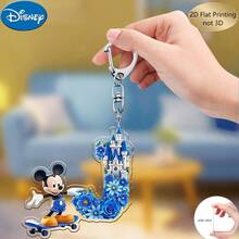 2D平面印刷，米奇蓝色亚克力钥匙扣，26个英文字母A-Z，可爱卡通包包挂饰，情侣朋友专属字母饰品，适合作为圣诞节、感恩节、母亲节和父亲节礼物，也可用于装饰车辆、包包、汽车和圣诞树，趣味钥匙扣设计 | 耐用亚克力2D平面家居装饰包包挂件 - 彩色 - 查看 20