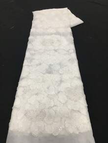 1碼/5碼 2026尼日利亞高端法式蕾絲布料，高品質亮片珠飾刺繡非洲亮片蕾絲，適合高端氛圍婚禮派對，多色可選，可手剪 - A - 查看 17