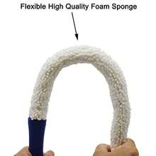 Maydahui - 2 cepillos de limpieza flexibles para botellas de vino para decantadores de vino copas vasos de cristalería 1 corto + 1 largo - Azul - Ver 3