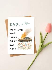 1pc Funny Father's Day & Dad Birthday Card With Envelope - Humorous Dad Joke Gift, Perfect Dad Card From Daughter, Blank Inner Page - View 3