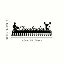 1pc Metal Cheerleader Hanging Display Rack - Colorful Ribbon Design, Suitable For Marathon Runners, Gymnasts And Sports Achievement Display - Durable Home/Office Decor Storage Rack - Black - View 5