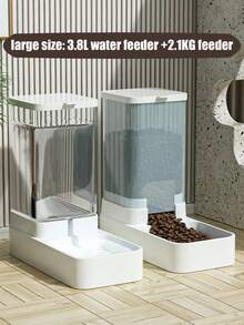 1 pieza Comedero inteligente para mascotas, comedero antideslizante con material transparente, desmontable y fácil de limpiar, separación de comida y agua, recarga automática de agua, gran capacidad para comida y agua de gatos y perros pequeños/medianos - Multicolor - Ver 18