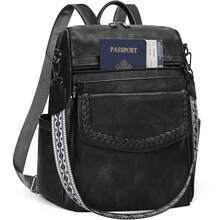 Men's Fashion Backpack Handbag PU Leather Men's Backpack Convertible Backpack Men's And Women's Casual Shoulder Bag With Tassel For Back To School - Multicolor - View 9