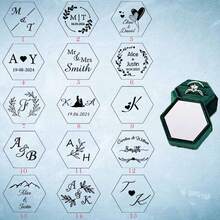 Personalized Laser Engraved Double Slot Acrylic Top Ring Box, Velvet Ring Box, Custom Hexagonal Ring Box, Luxury Ring Box, Engagement Ring Box, Antique Ring Box, Proposal Ring Box - Multicolor - View 26