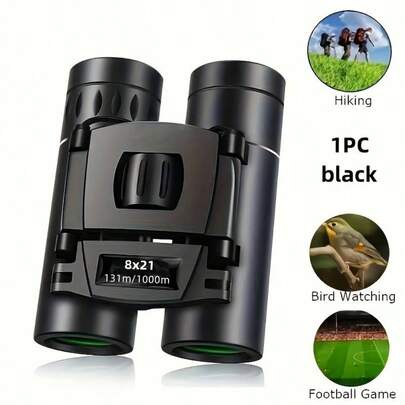 8X21 High-Definition Powerful Binoculars, Clear Imaging, Durable Plastic Material, Compact Foldable Design, Handheld Lightweight Portable Adult Model, Suitable For Camping, Hiking, Birdwatching, Concerts And Sports Events