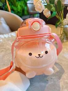 BENNY 1000ml Cute Bear Shaped Kids Water Bottle,Dual Lids (Straw & Sip), Detachable Strap &Handle, Leakproof | Eid Gift, Ramadan Special, Back To School, Christmas, Birthday Present For Boys Girls - Multicolor - View 14