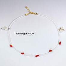 1条波西米亚风心形仿珍珠脚链，女士时尚贝壳串珠脚链，沙滩度假脚链 - 彩色 - 查看 10