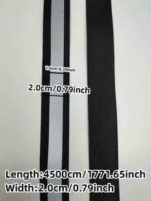 45m/Roll 2.0cm Width Reflective Polyester Webbing, Workwear Accessory Material, Glow Under Lighting At Night - 2cm Reflective Strip - View 8