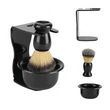 3 PCS Professional Men Shaving Brush Stand Holder Bowl Set - Multicolor - View 4