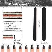 Bộ 100/180 dũa móng tay bằng gỗ hai mặt có thể tái sử dụng, 1/3/5/10/20 chiếc, thích hợp cho móng tự nhiên và chăm sóc móng, sử dụng tại nhà và salon, dụng cụ làm móng nghệ thuật, đồ dùng làm móng cho mùa tựu trường. - Màu Xám nhạt - Xem 2