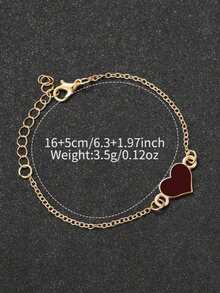 两件套简约休闲女士石英表，复古优雅风格硅胶石英表套装，包括深棕色硅胶表带、透明表壳、方形表盘女士手表和心形手链 - 棕色 - 查看 5