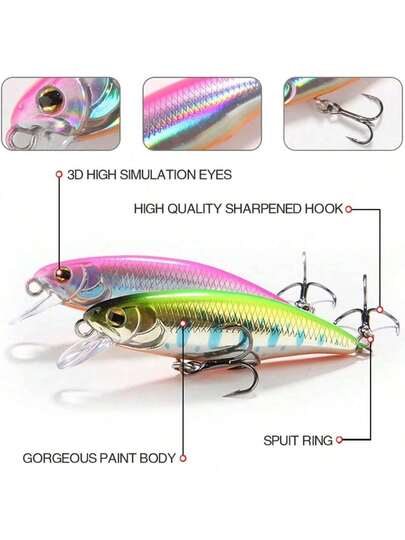 1pc 4.3g Micro Minnow Lure, Slow Sinking Hard Bait, Suspending Pencil Bait, Bionic Small Fish, Fishing Tool Suitable For Early Morning, Dusk, Rainy Days, Night, Outdoor Sports