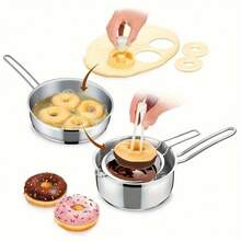 2pcs Universal DIY Donut Making Kit - Non-Stick PP Plastic Donut Cutter Tool And Scoop, Easy For Home Kitchen Use, Suitable For Donut Makers And RV Kitchen Baking - Multicolor - View 5