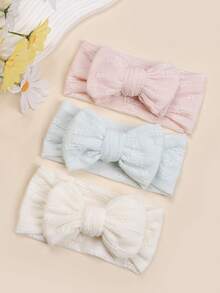 2/5pcs Baby & Kids Soft Elegant Fashion Double-Layer Mesh Bow Headbands, Cute Toddler Elastic Hair Accessories, Suitable For Daily Use, Spring/Summer - Multicolor - View 5