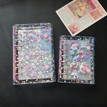 1pc A6/A7/A8 Transparent Double-Ring Binder/Sticker Notebook, Sticker Notebook, Loose-Leaf Binder, Sticker Storage, Pencil Case, Sticker Notebook Binder, Refill Inner Pages, Sticker Notebook, Loose-Leaf Notebook - Multicolor - View 6
