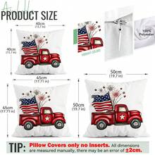 4pcs Independence Day Celebration Pattern Pillow Covers, Single-Sided Printed Pillow Shams, Suitable For Living Room, Bedroom, Home Decor, All Seasons - Multicolor - View 3