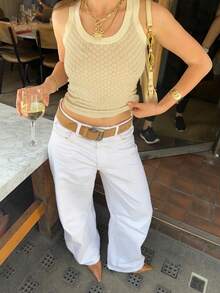 Camiseta de tirantes versátil para uso diario, de verano - blanco lechoso - Ver 5