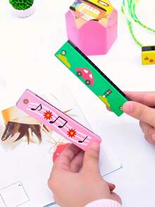 2pcs Cartoon 16-Hole Double-Row Harmonica, Musical Instrument Gift Suitable For Adult Beginners - Multicolor - View 3