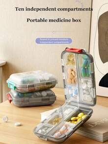 1 hộp đựng thuốc nhỏ 10 ngăn, hộp đựng thuốc du lịch hàng tuần, hộp đựng thuốc bỏ túi di động bằng nhựa. - Nhiều màu - Xem 4