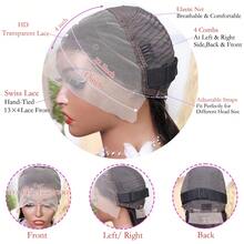 180%密度短款波波头假发，挑染直发蕾丝前假发，金色，13x4透明蕾丝前假发，真人发，427#16英寸 - S4/27 - 查看 6