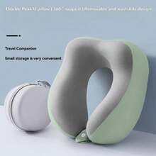 [Memory Foam Travel Pillow]Ergonomic U-Shaped Neck Pillow With Storage Bag - Made Of Memory Foam, Suitable For Travel And Office Use, Removable And Machine Washable Pillowcase, Lightweight And Portable, Suitable For Various Occasions Such As Airplanes, Cars, And Beds. - Màu xanh lam - Xem 4