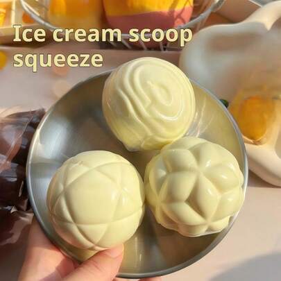 Grape Texture Ice Cream Squeeze Ball, Slow Rebound, Durable, Stress Relieving Toy For Children/Adults, Perfect For Holidays/Birthdays/Christmas/Easter Gifts
