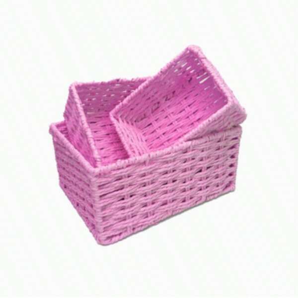 Panier de rangement tressé sans doublure, convient pour le bureau, la table basse, boîte de rangement pour les collations et les cosmétiques, et panier de rangement en osier