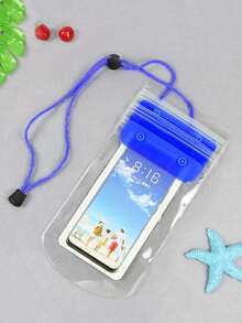 1 pieza Bolsa impermeable para teléfono, diseño triple impermeable, compatible con pantalla táctil, apta para nadar, bañarse, funda impermeable para teléfono - Multicolor - Ver 14
