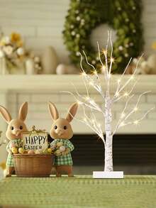1pc LED Illuminated White Birch Tree Lamp, Battery Operated (Batteries Not Included) Warm White Artificial Tree Light, Suitable For Indoor/Outdoor Tabletop, Home, Bedroom Decor, Wedding Party, Christmas, Thanksgiving Decoration - Multicolor - View 3