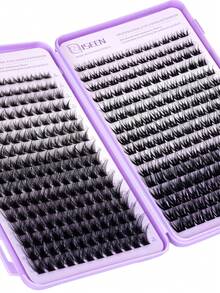 384 Peças Conjunto de Cílios Postiços DIY, Inclui Adesivo e Removedor, Pinça, Leve e Reutilizável, Conjunto de Cílios Único de Grande Capacidade, Macio e Natural, Cria Maquiagem de Olhos 3D, Adequado para DIY em Casa, Viagem, Deslocamento Diário, Festa, Maquiagem de Noiva de Casamento e Mais - Preto - Visão 3